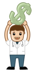 Make Money Concept - Doctor & Medical Character