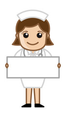 Nurse with Blank Banner - Doctor & Medical Character Concept