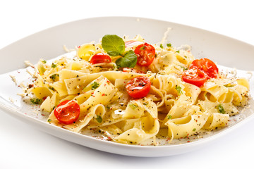 Pasta with cheese and vegetables