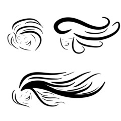 Hair stile icon logo