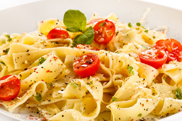 Pasta with cheese and vegetables