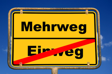 Schild Einweg Mehrweg