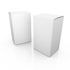 blank carton box mock up on white
