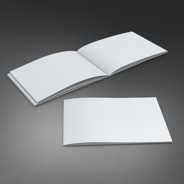 blank catalog  mock up in A4 horizontal format on  grey backgrou