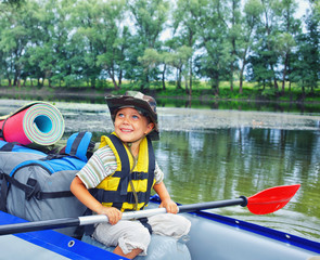 boy kayaking