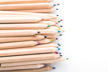 Pencils over white