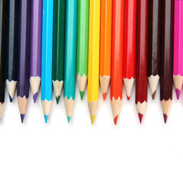 Colour pencils isolated on white