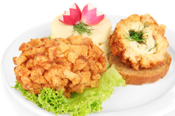 Chicken Kiev isolated on white