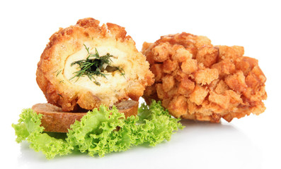 Chicken Kiev isolated on white