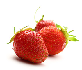 Ripe strawberry on white background