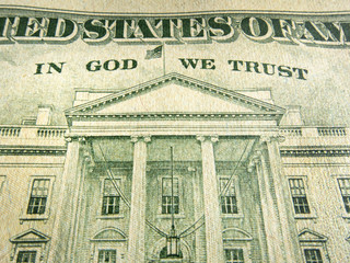 American Dollar In God We Trust Inscription Highlighted - obrazy, fototapety, plakaty