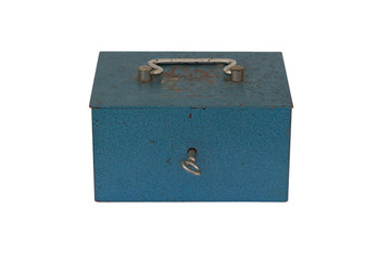 Blue moneybox isolated