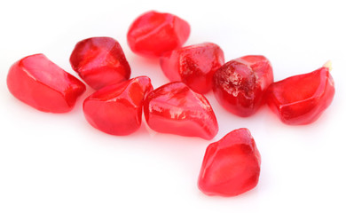 Pulp of pomegranate over white background