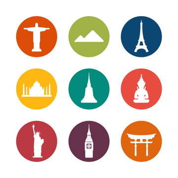 Travel destinations icons