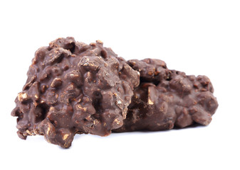 Chocolate fudge brownies with nuts.
