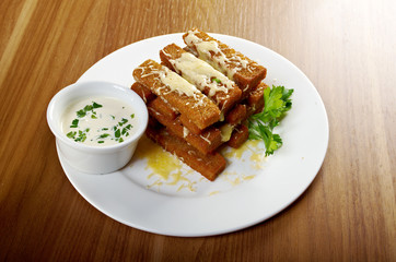 Snack roast rusk from dark bread