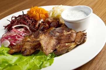 Roast boiled tongue and  liver