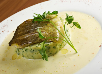 Fried fish fillet with