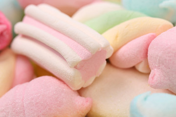 Different colorful marshmallow.