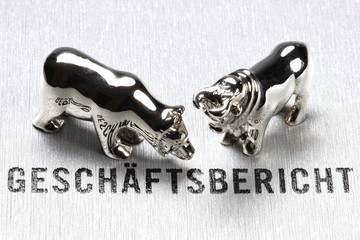 Bulle und Bär auf Geschäftsbericht