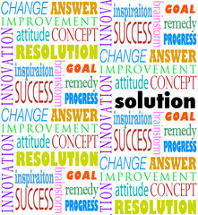 Fototapeta premium Solution Answer Goal Mission Word Background
