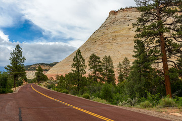 Scenic road through Zion national park.utah