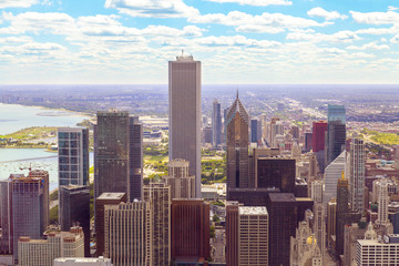 Fototapeta na wymiar widok z góry na centrum Chicago