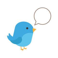 Blue bird with balloon