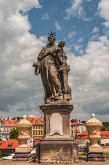 Fototapeta na wymiar Statues of Saints at the Charles Bridge in Prague