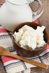 Dairy products - cottage cheese, milk.