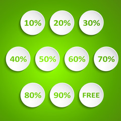 Set of simple vector round wheels with discounts