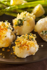 Homemade Breaded Scallop Seafood Dish