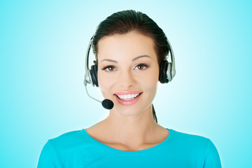 Beautiful young call-center assistant