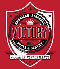 Obraz premium Vintage Americana Style Victory Label Vector