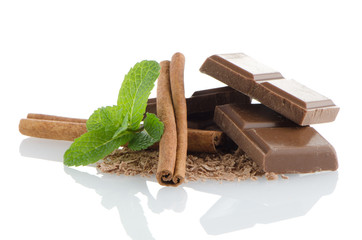 Closeup detail of chocolate parts