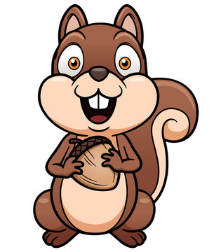 Vector illustration of cartoon squirrel