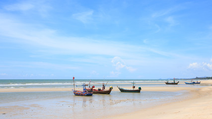 Fototapeta na wymiar Traditional fishing boat on the beach