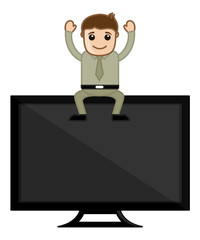 Television - Business Cartoons Vectors