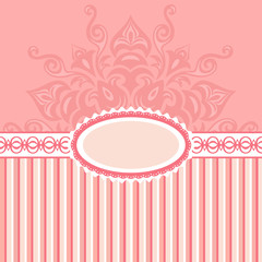 Romantic background with pattern and label_pink