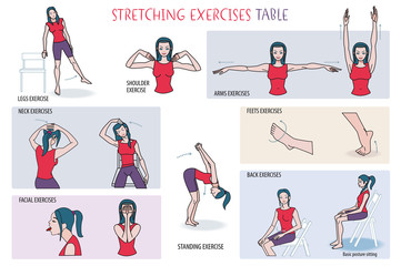 Stretching Exercises Table