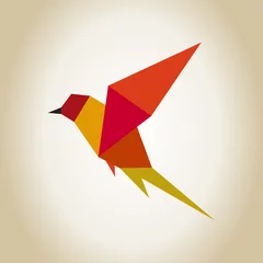 Deurstickers Geometrische dieren Vogel abstractie