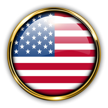 USA, United States America flag button