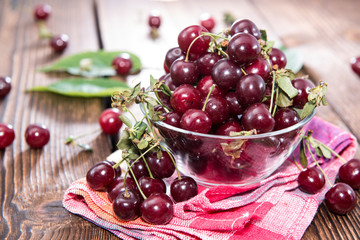 Portion of Cherries on wood