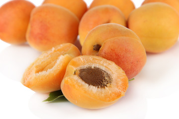 Apricots isolated on white