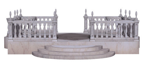 antique terrace isolated on white background