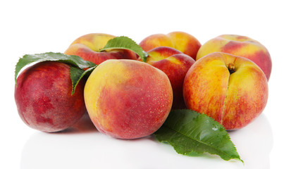 Peaches isolated on white