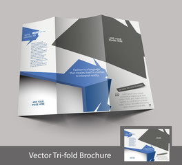 Tri-fold brochure design, vector illustartion.