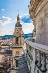 Aerial view at Budapest from the top of St Stephen Basilica