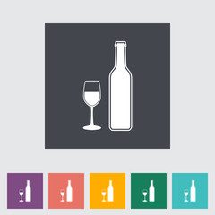 Wine flat icon