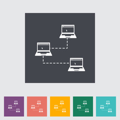 Computer network single flat icon.